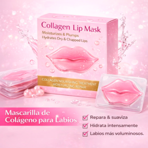 Mascarilla de colágeno para labios hidratante y reparadora de Dr. Rashel.